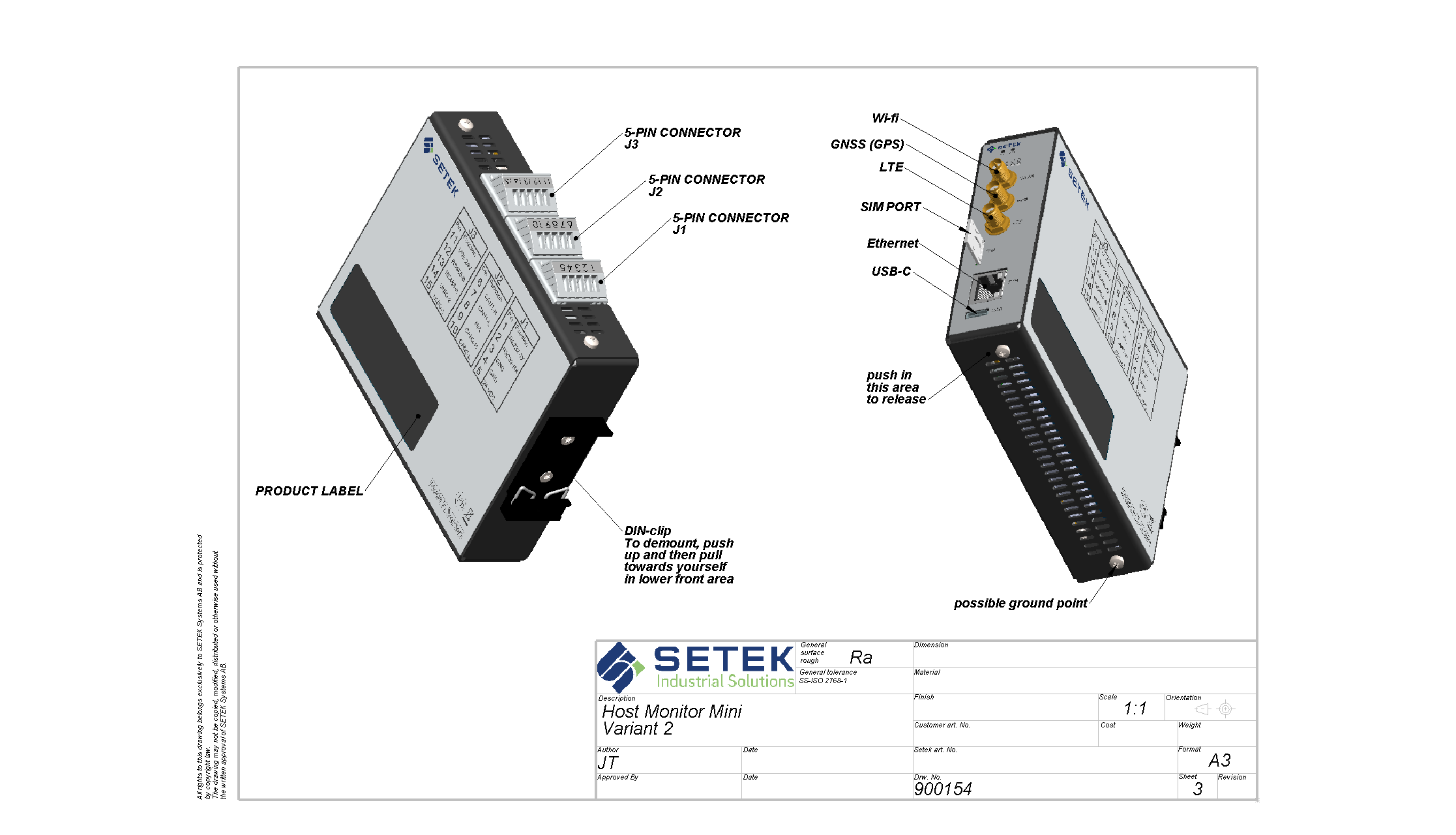 Connectors and buttons